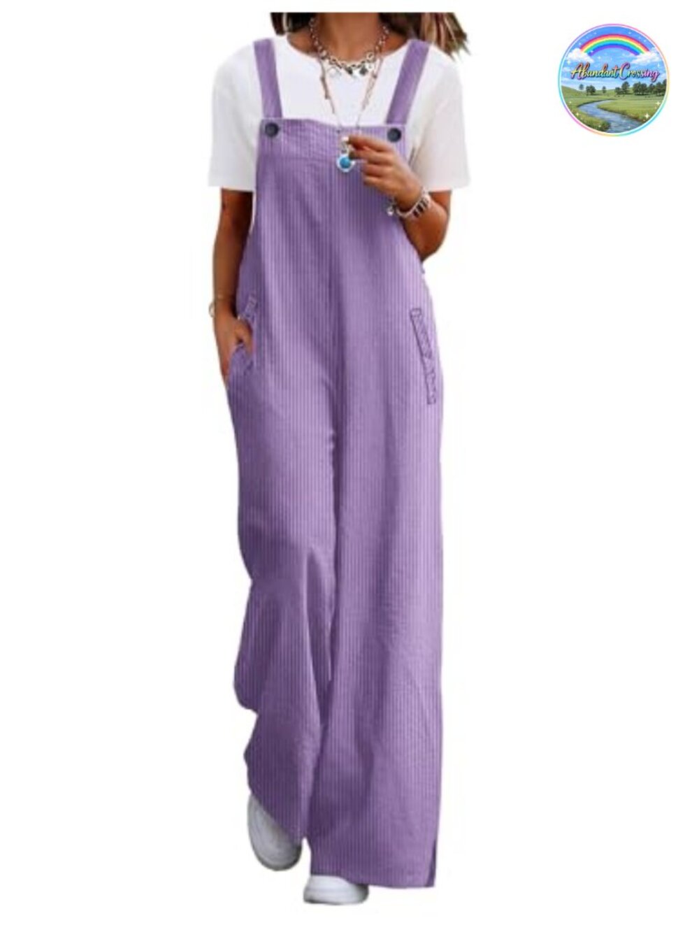 Corduroy Wide Leg Overalls Adjustable Strap Bib Jumpsuit